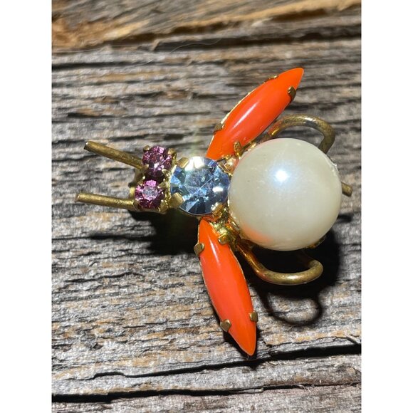 Brilliant Bug Insect Fly Brooch Made in Austria Crystals - Picture 6 of 6